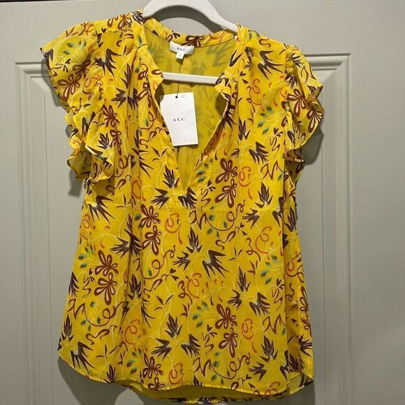 A.L.C. Birds of Paradise Silk Blouse - Picture 3 of 6